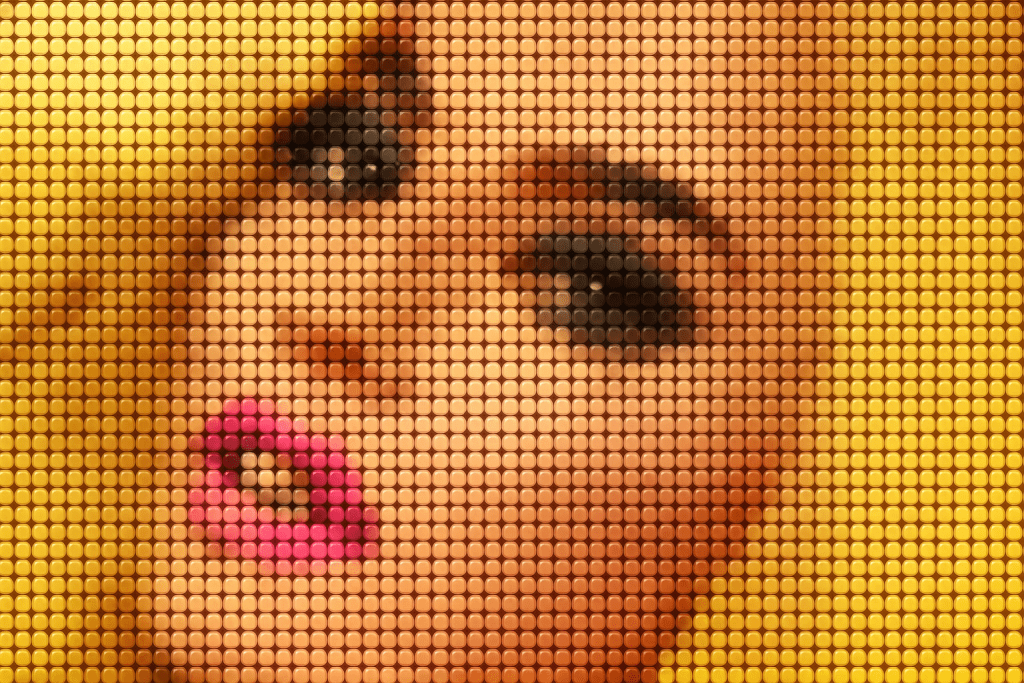 Colorful candy dot portrait pop-art