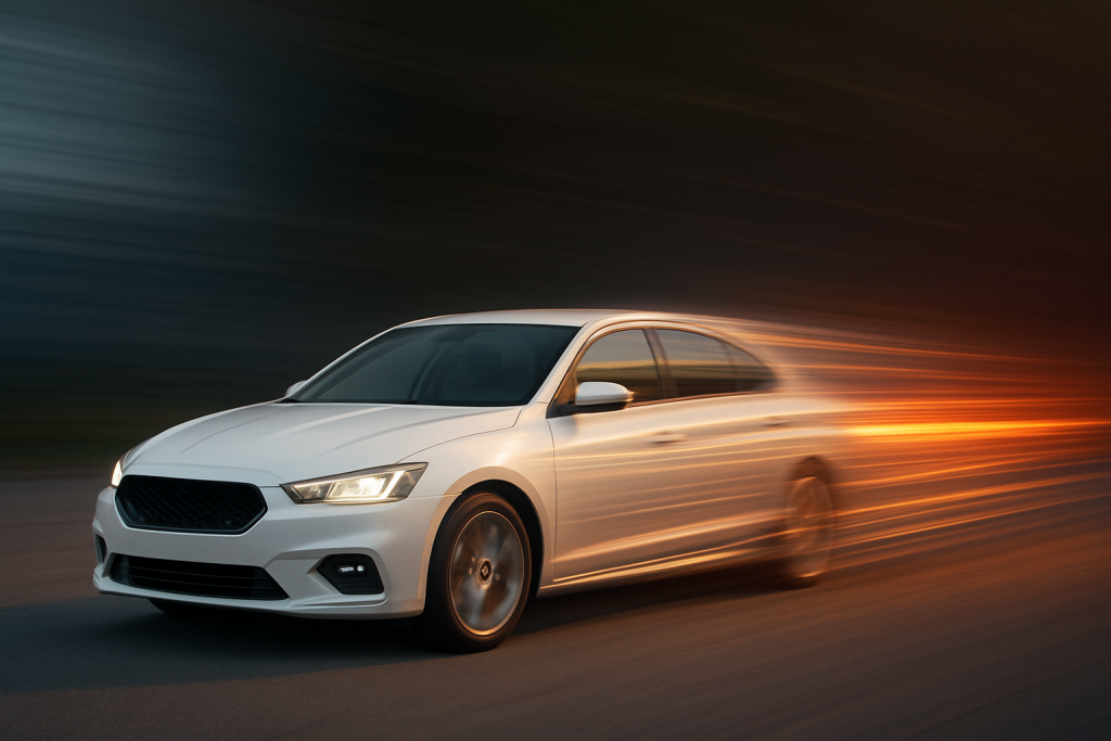 Fast car speeding photo manipulation