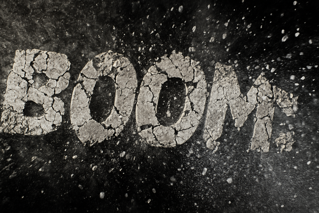 Fiery Exploding Text Dramatic Photoshop
