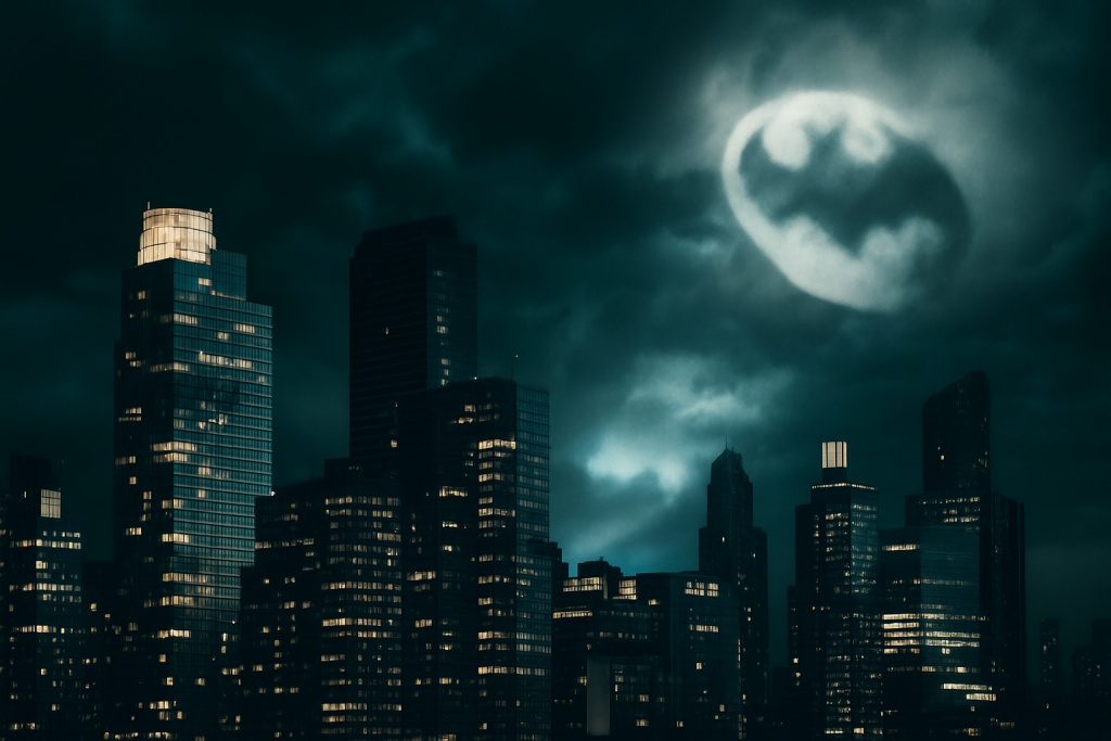 Gotham Signal Lights Up Night