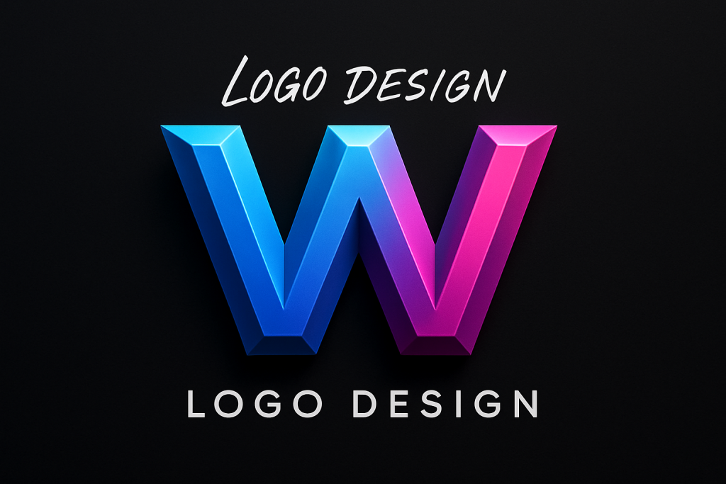 Minimal gradient logo design process