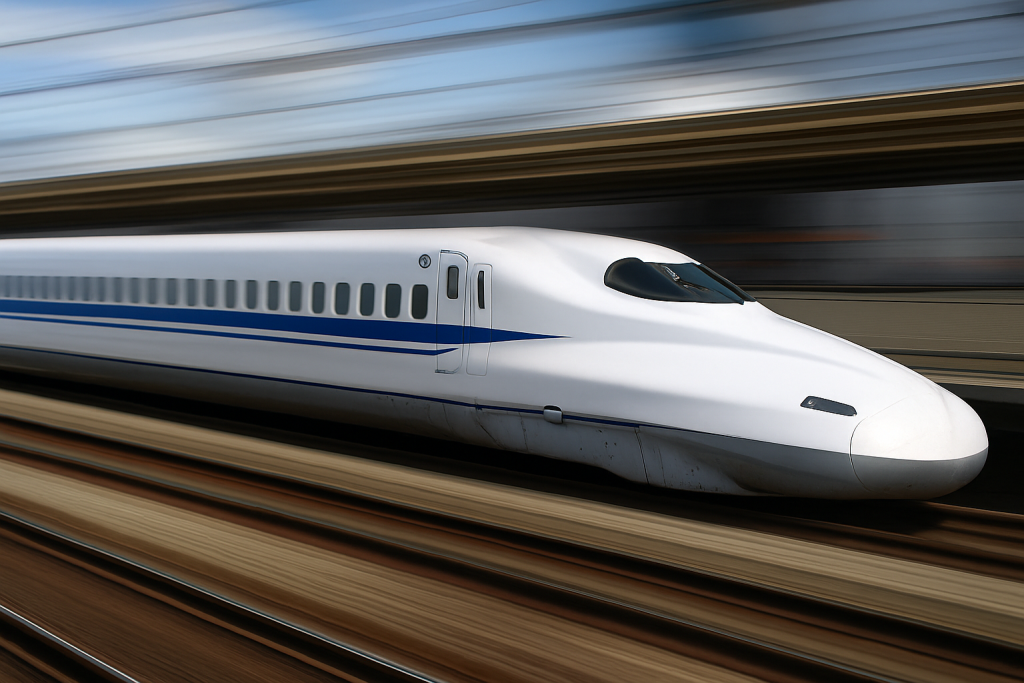 Speeding train with dramatic motion blur