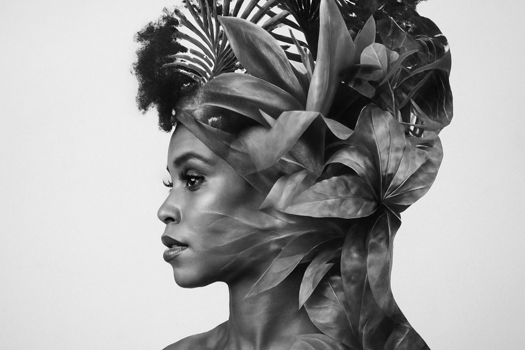 Stunning Monochrome Double Exposure Portrait