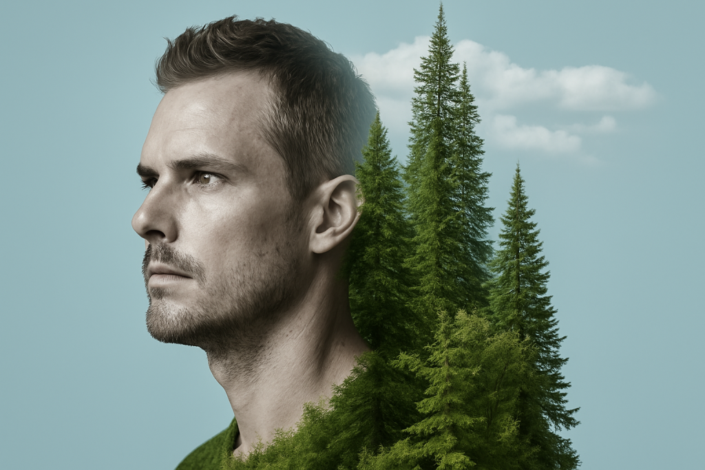 Surreal Forest Portrait Double Exposure