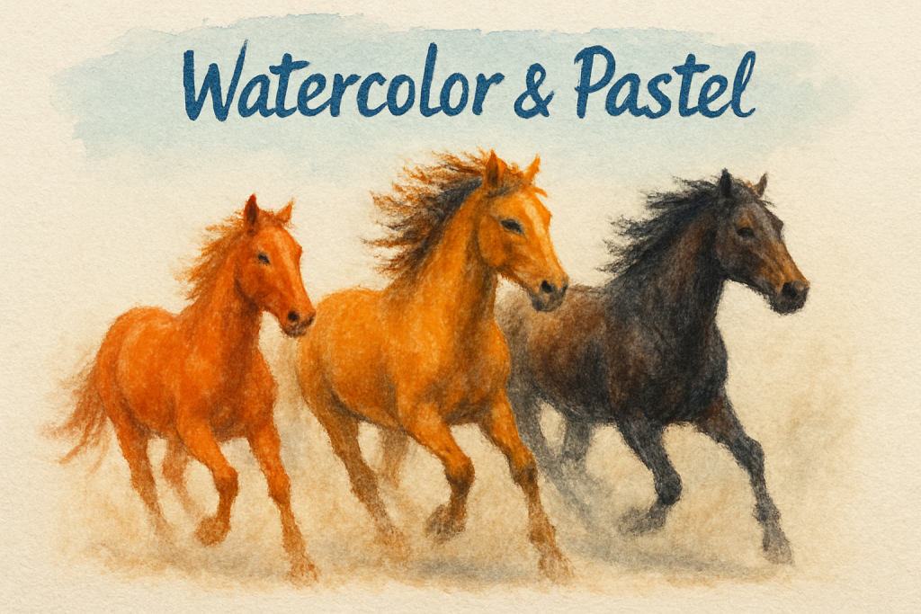 Watercolor pastel photoshop art effect