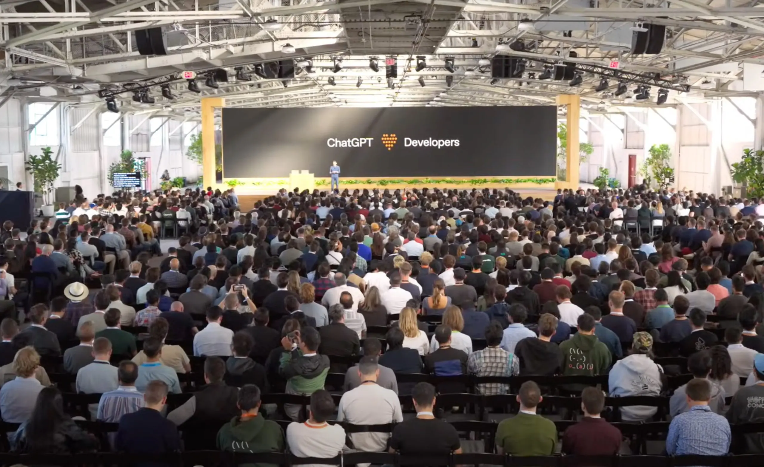 OpenAI DevDay 2025 keynote stage with developers in attendance