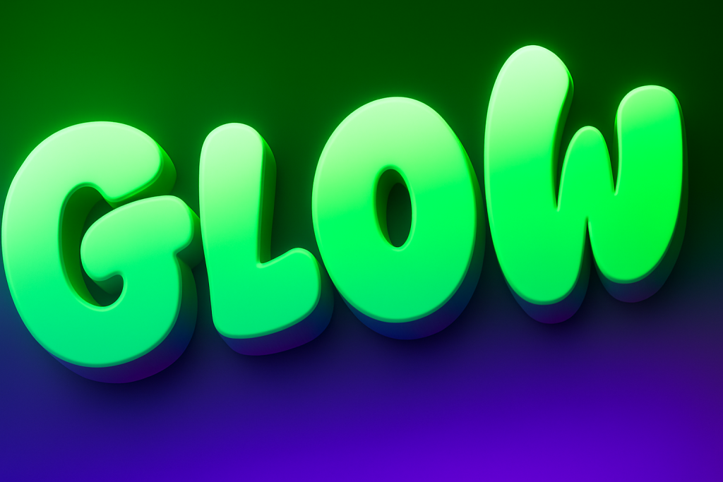 Luminous 3D Green Glow Text Effect