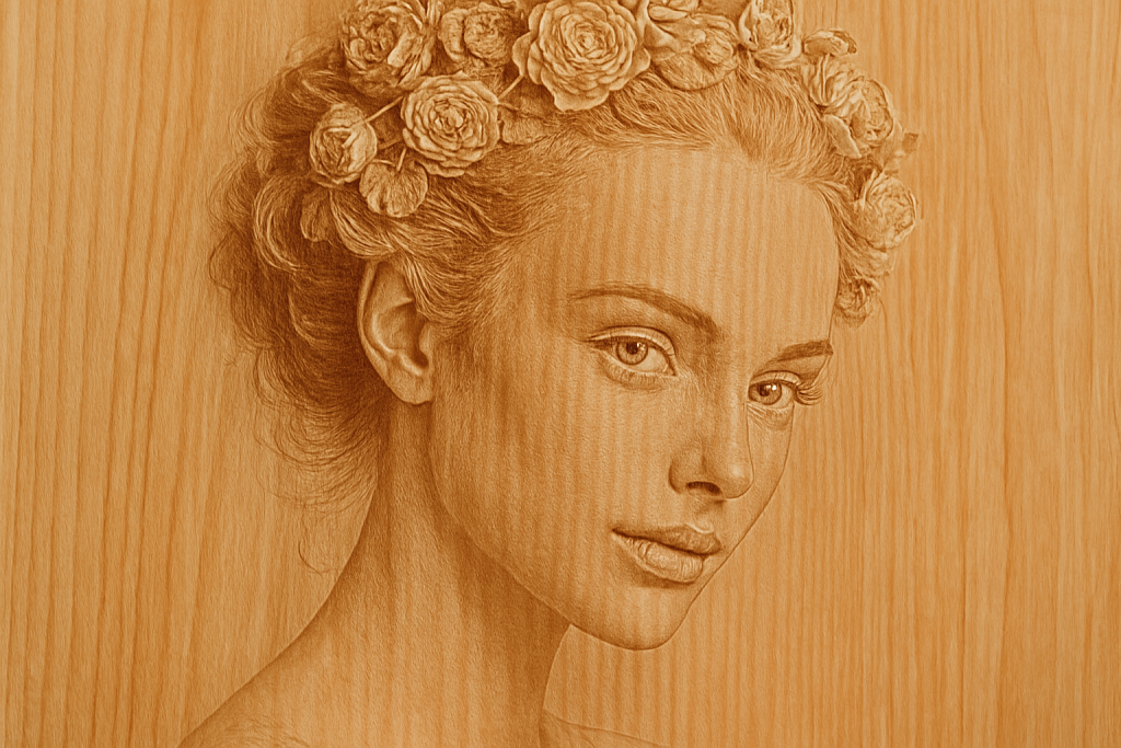 Wooden Photo Carving Photoshop Transformation