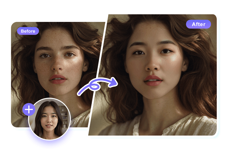 Before-and-after face edit comparison