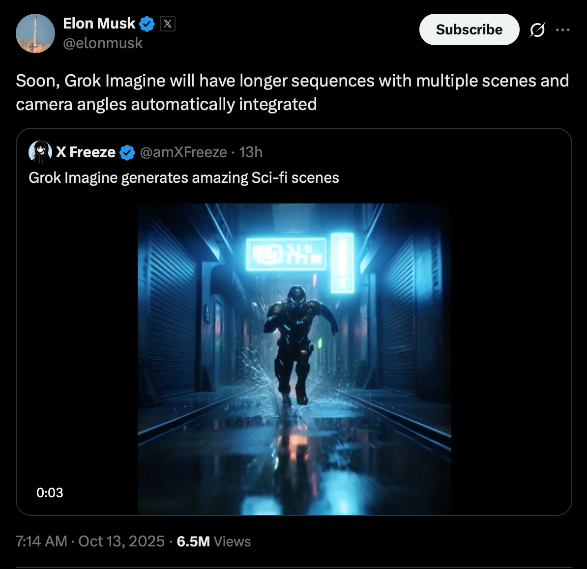 Elon Musk highlights Grok Imagine upgrades