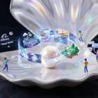 Giant glowing oyster opens to reveal Alibaba Happy Oyster world of interactive, evolving 3D video scenes