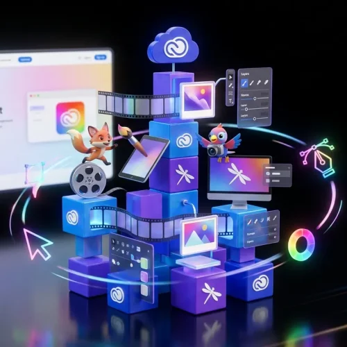Surreal Adobe Firefly world unifies video, image, editing tools, and recurring brand characters together